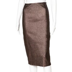 NWT Twinset Metallic Pencil Skirt Copper/Brown Size 40/XS